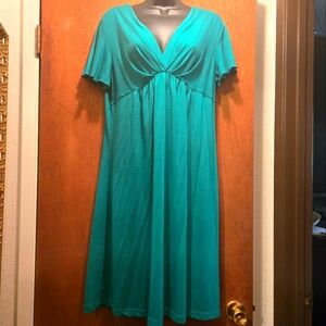 Mark by Avon emerald green empire waist dress szL